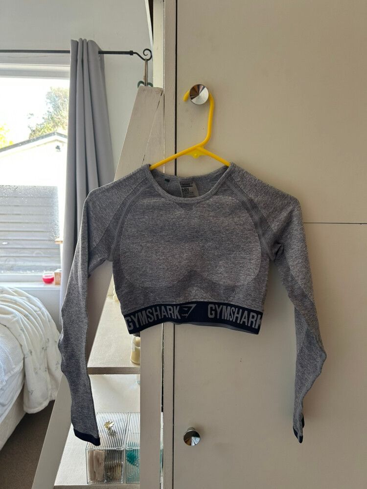 Gymshark Grey Long Sleeve Crop Top
