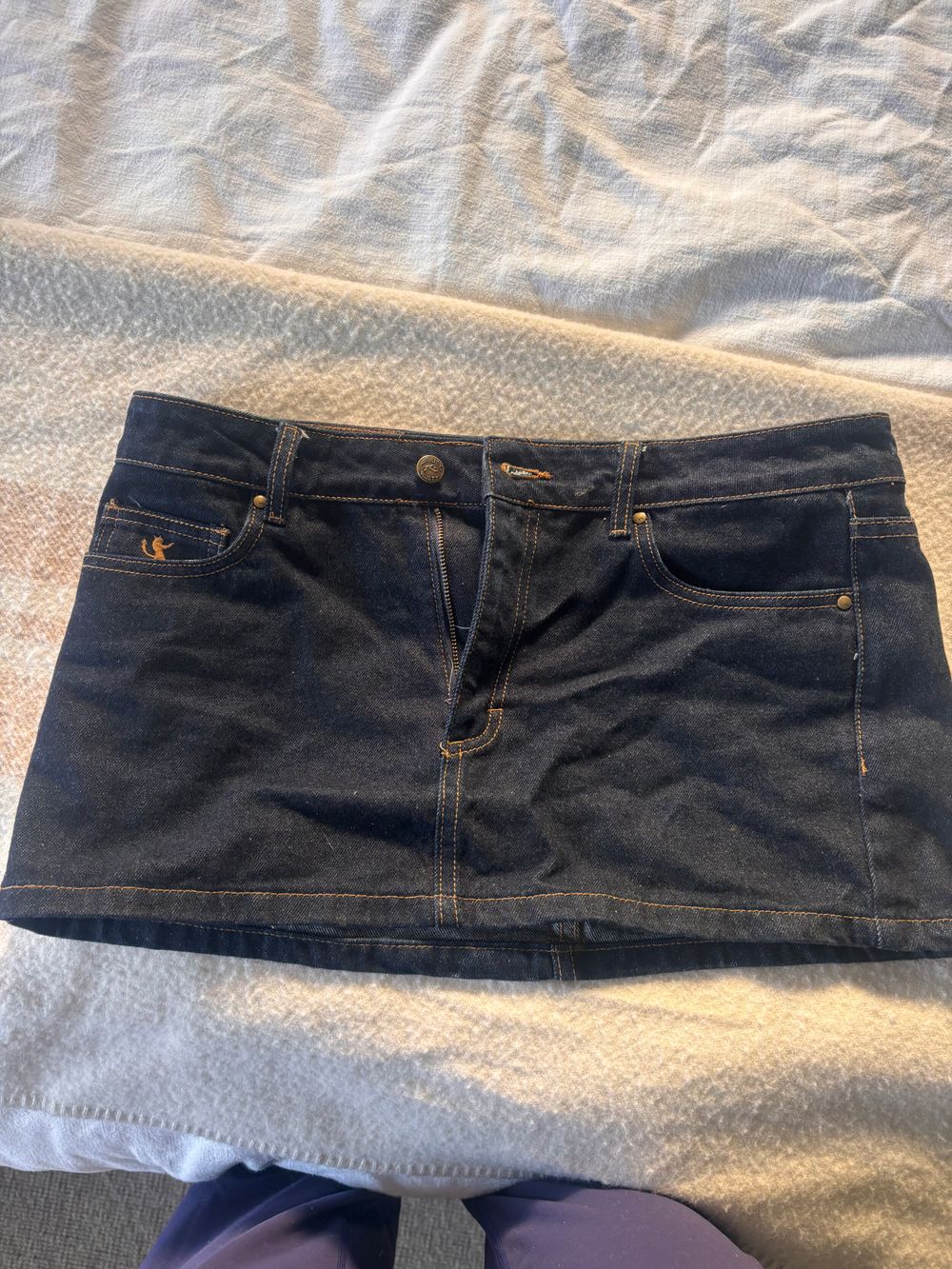 Rusty Dark Denim Mini Skirt