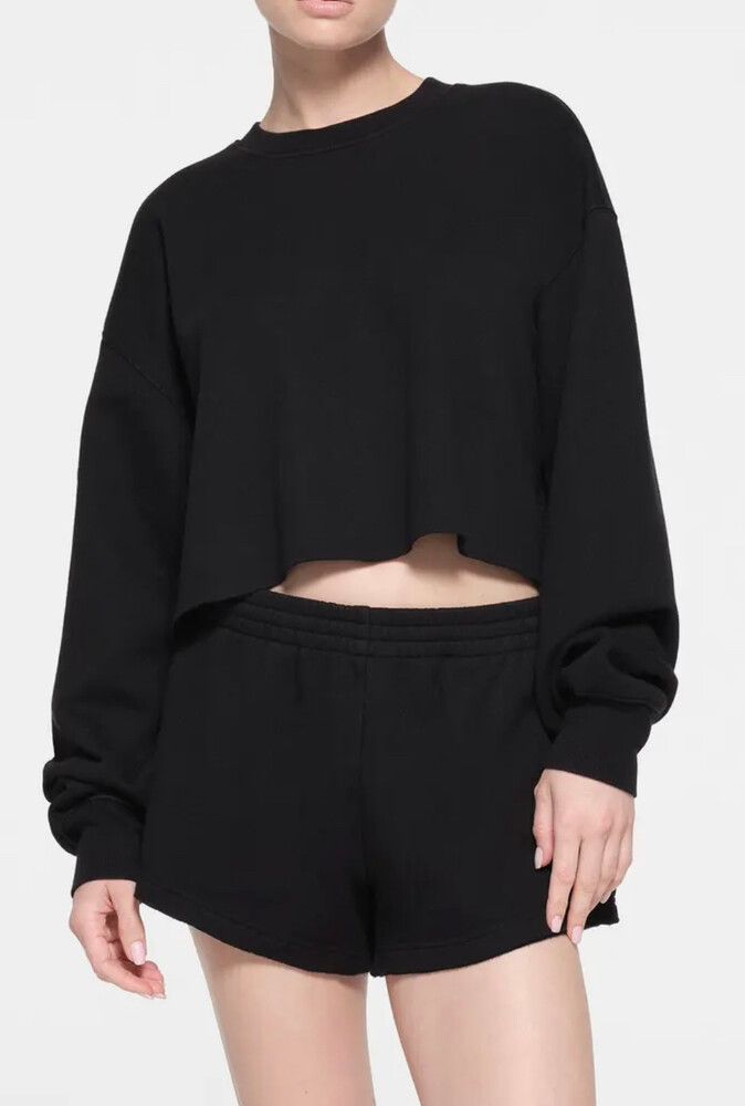 Skims Distressed Crop Sweatshirt