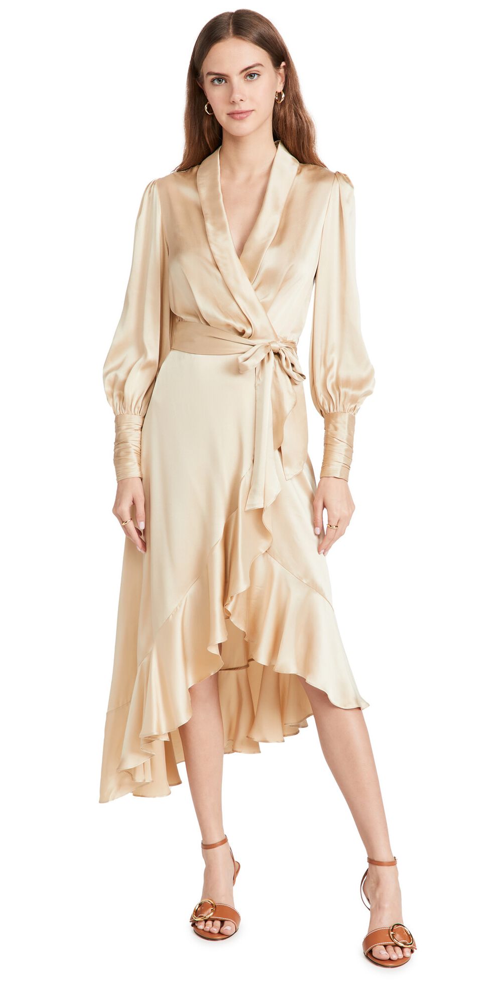 zimmermann champagne dress Zimmermann Pavilion Glitter Flutter Slip Dress