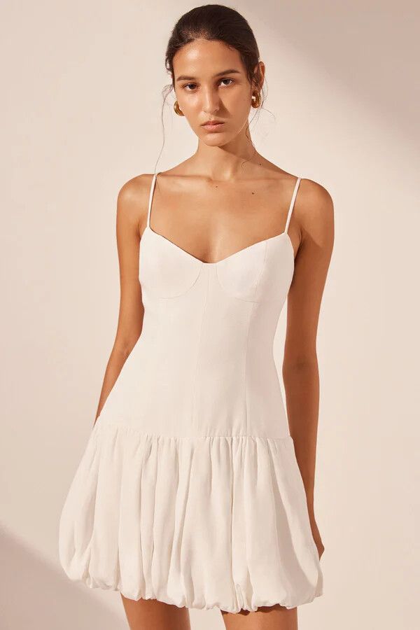 Shona Joy Vento Bustier Bubble Mini Dress - Ivory