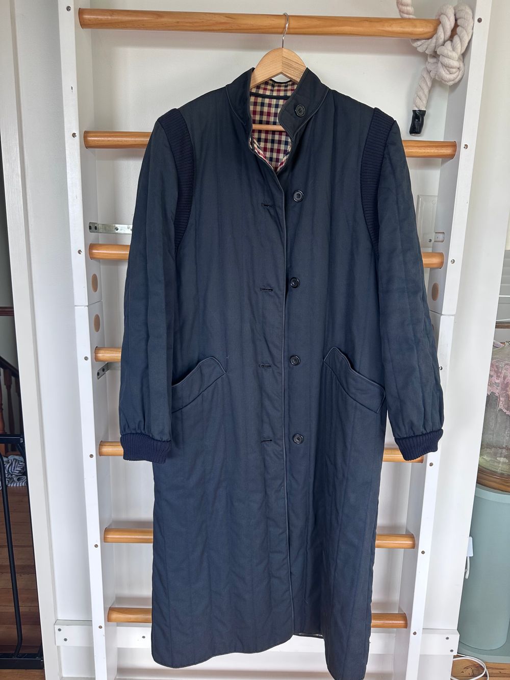 Aquascutum Navy Quilted Coat
