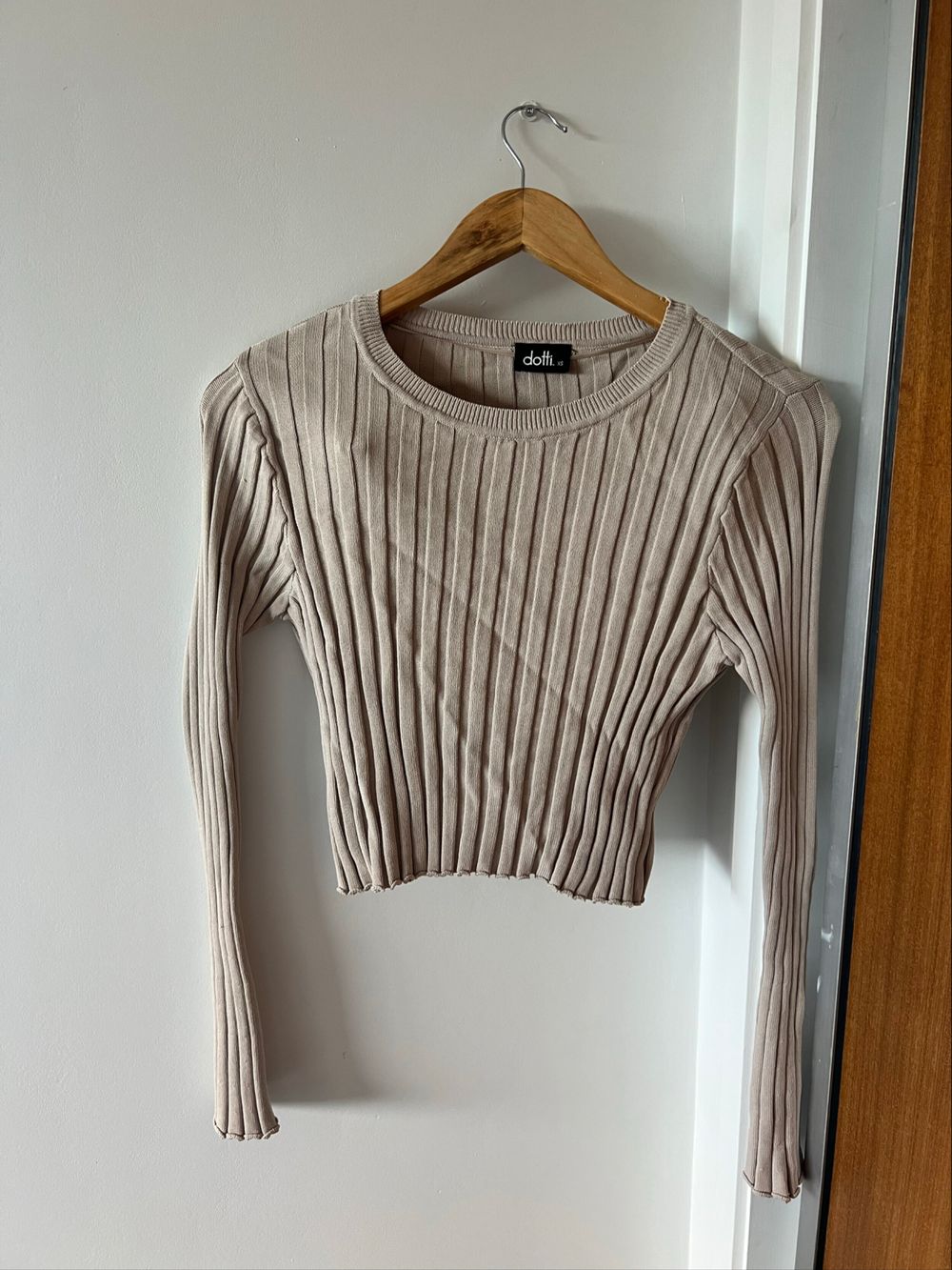 Dotti Beige Ribbed Top