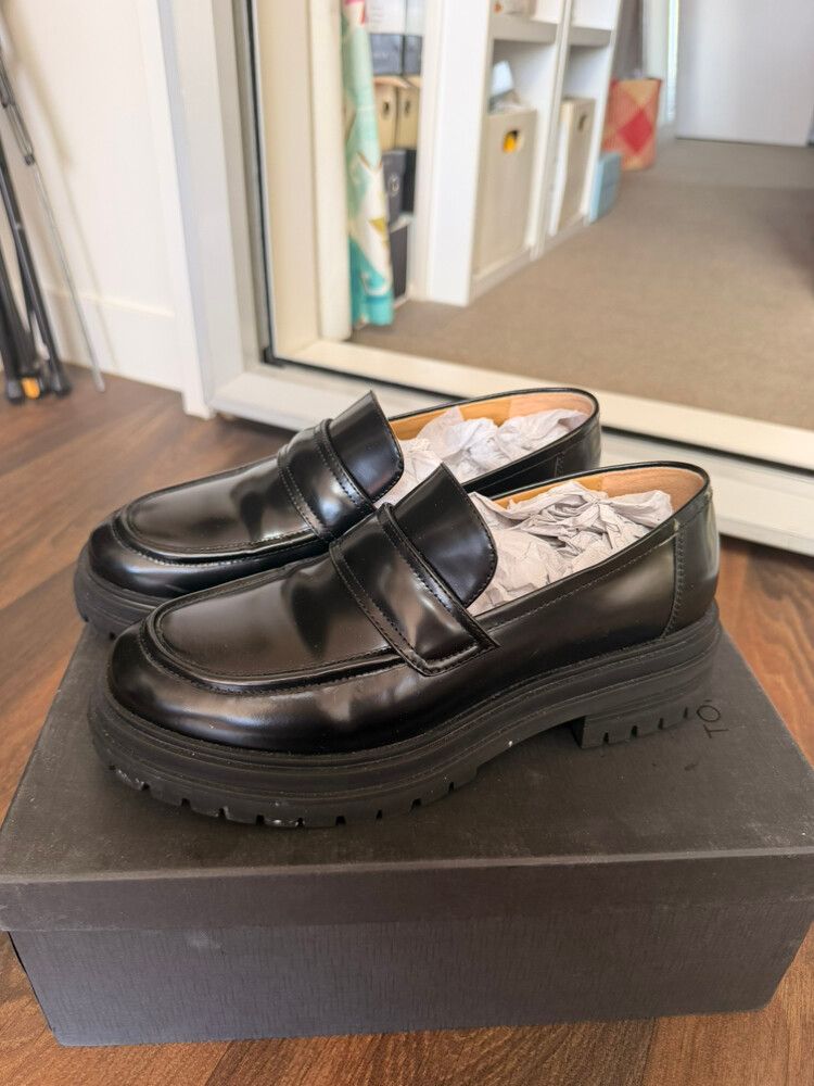 Tony Bianco Black Hi Shine Loafers