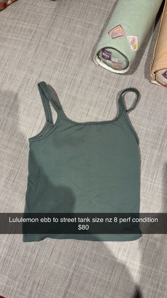 Lululemon Green Ebb To Street Tank