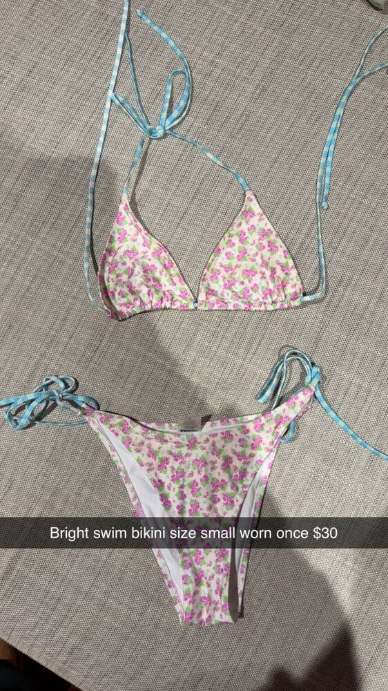 bright swim Floral Print String Bikini Set