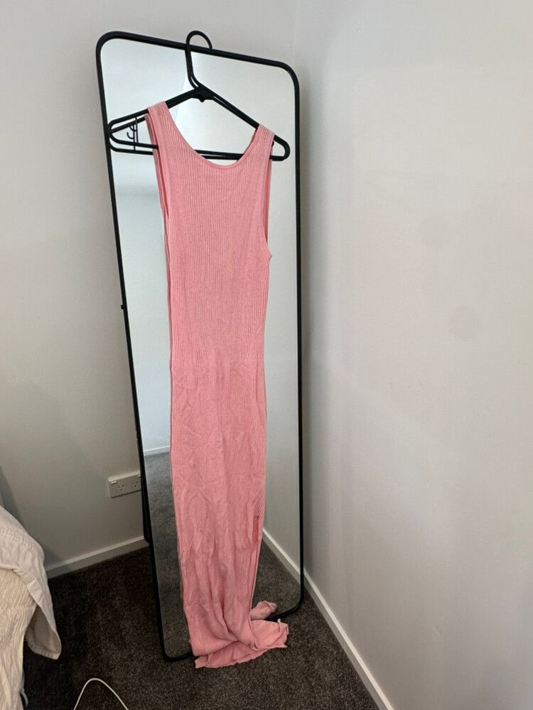 Bec + Bridge Pink Ribbed Maxi Dress