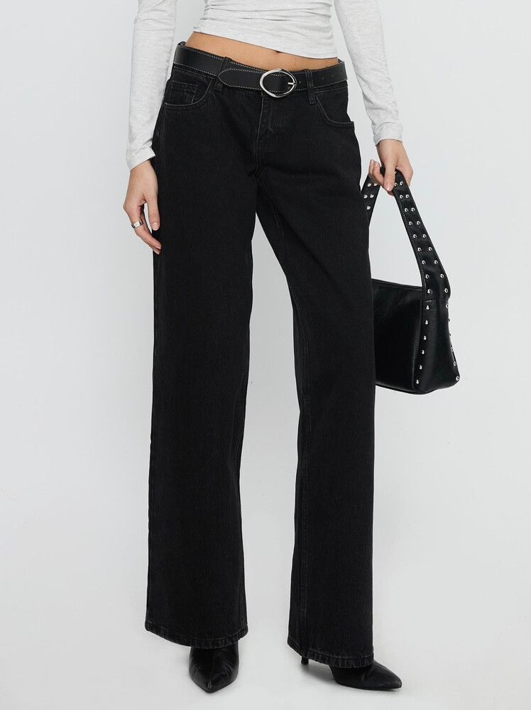 Princess Polly Ellanor low rise straight leg jeans petite
