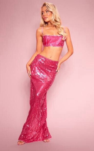 strapless open back dress Joyce Hot Pink Satin Mini Dress main image 1