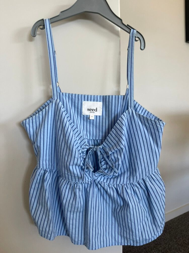 Seed Heritage Blue and White Striped Top