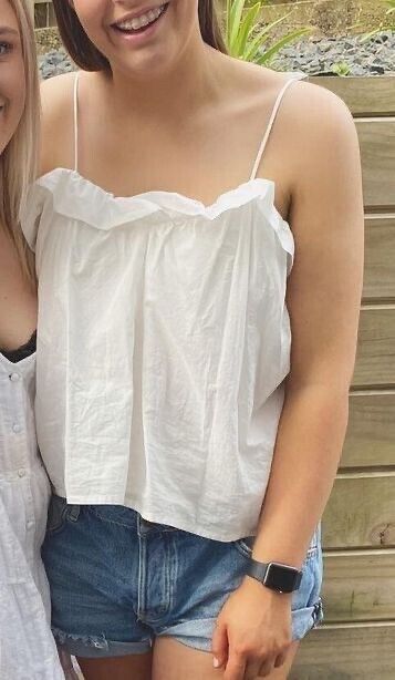 Ruby White Ruffle Top by Liam