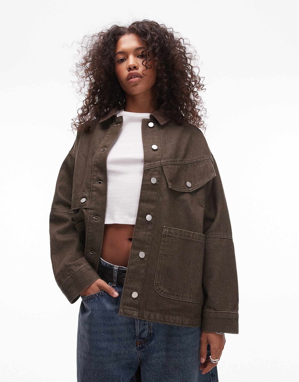 Topshop oversized denim jacket