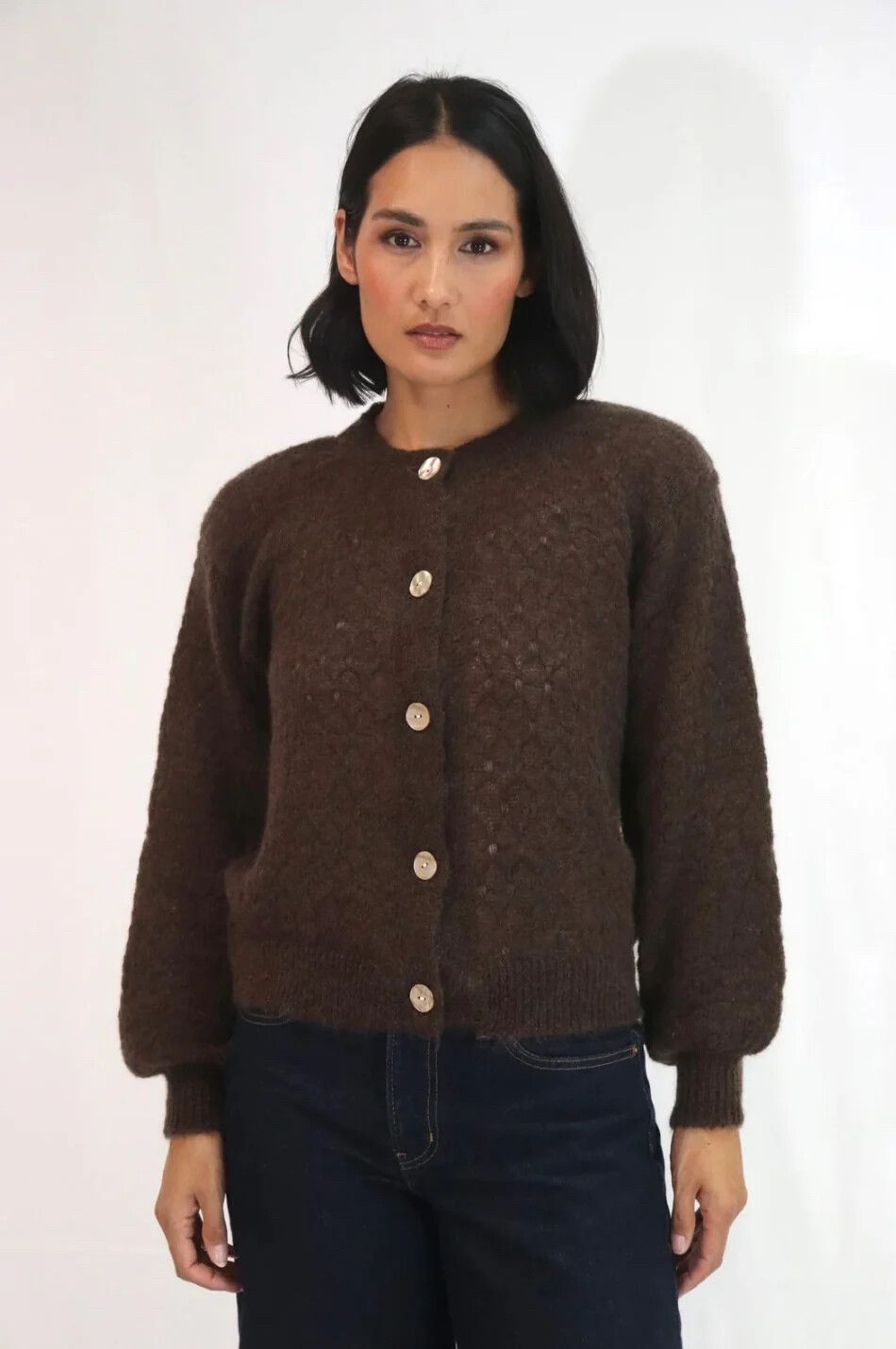 Tatano Brown mohair blend Cardigan