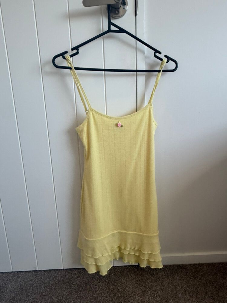 Women's Pointelle Ruffle Mini Dress