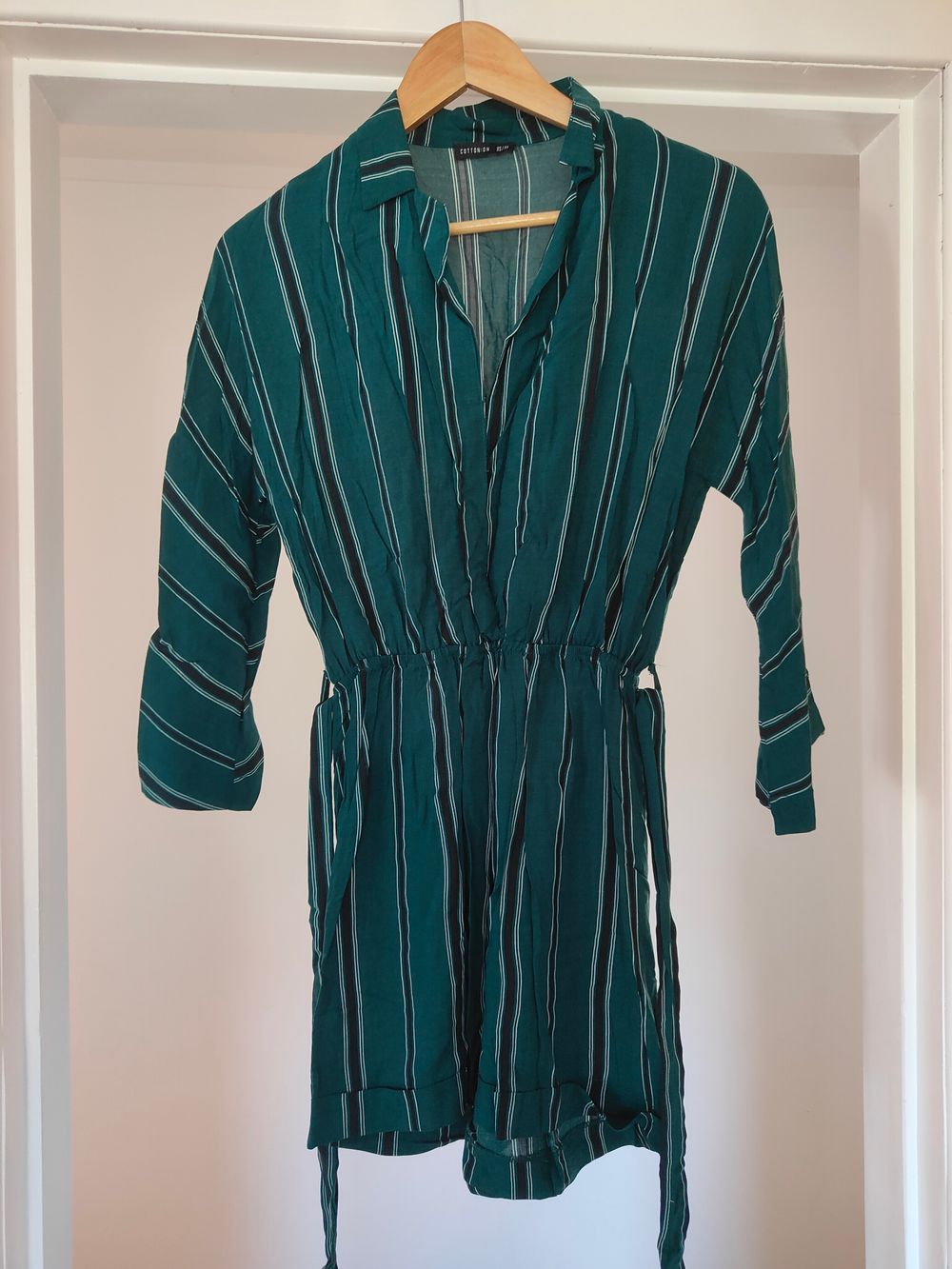 Cotton On Green Striped Playsuit
