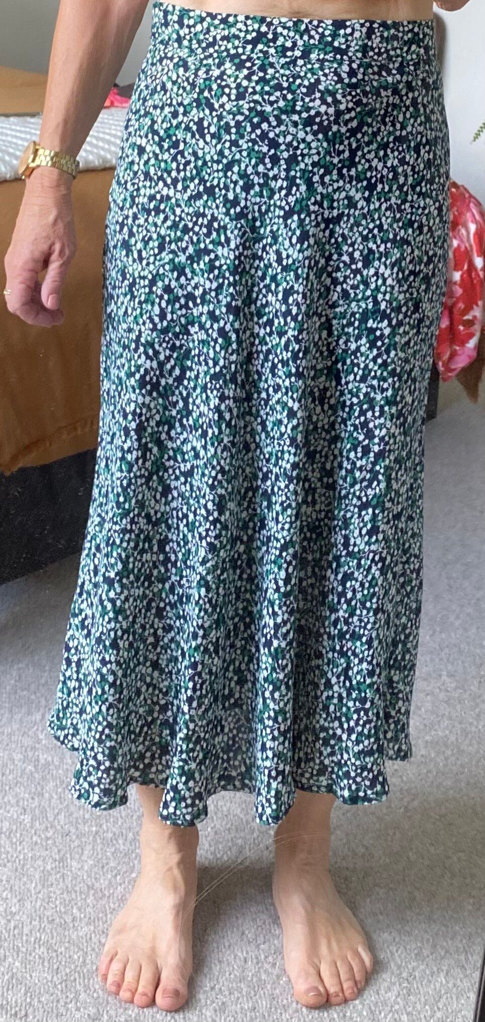 A-line bias cut skirt