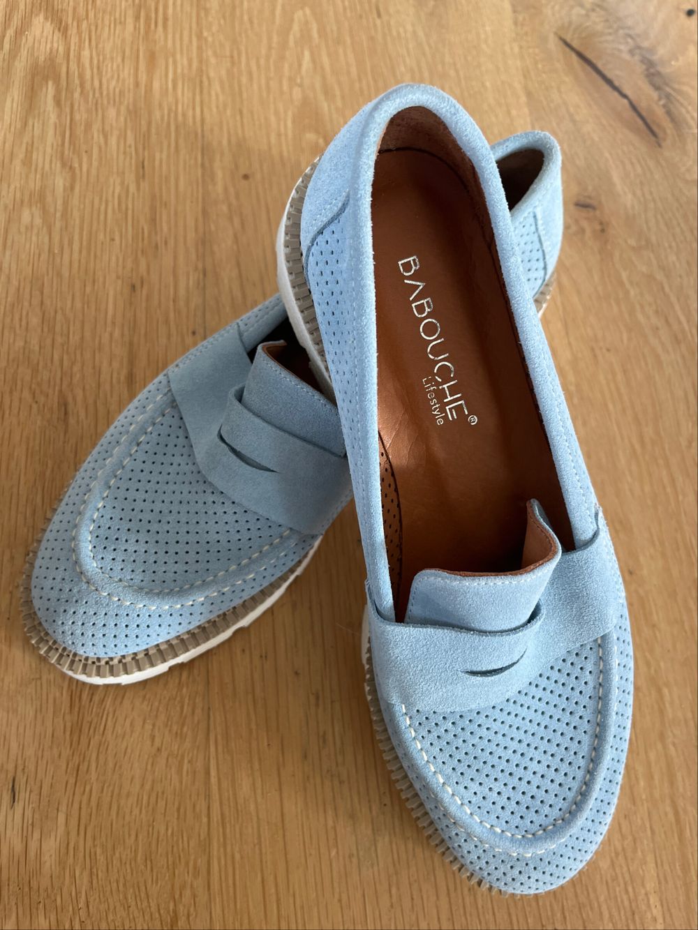 Loafers Pale Blue Suede