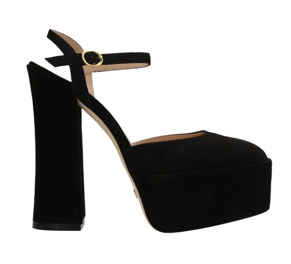 Stuart Weitzman Skyhigh Suede Platform Pumps - black - 39.5 - NEW