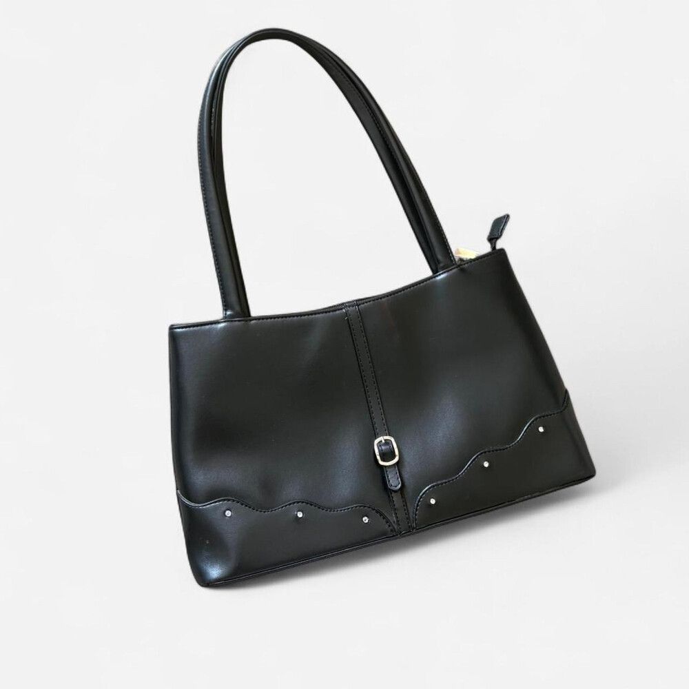 Black strap and diamonte bag