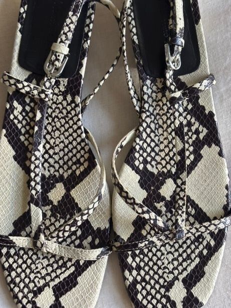 Massimo Dutti Snakeskin Print Sandals