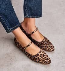 Bared Footwear Palmchat leopard print satin flats with a Mary Jane strap