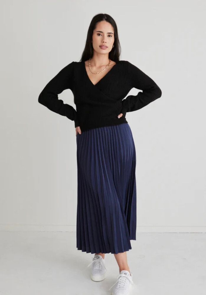 Pleated Midi Skirt