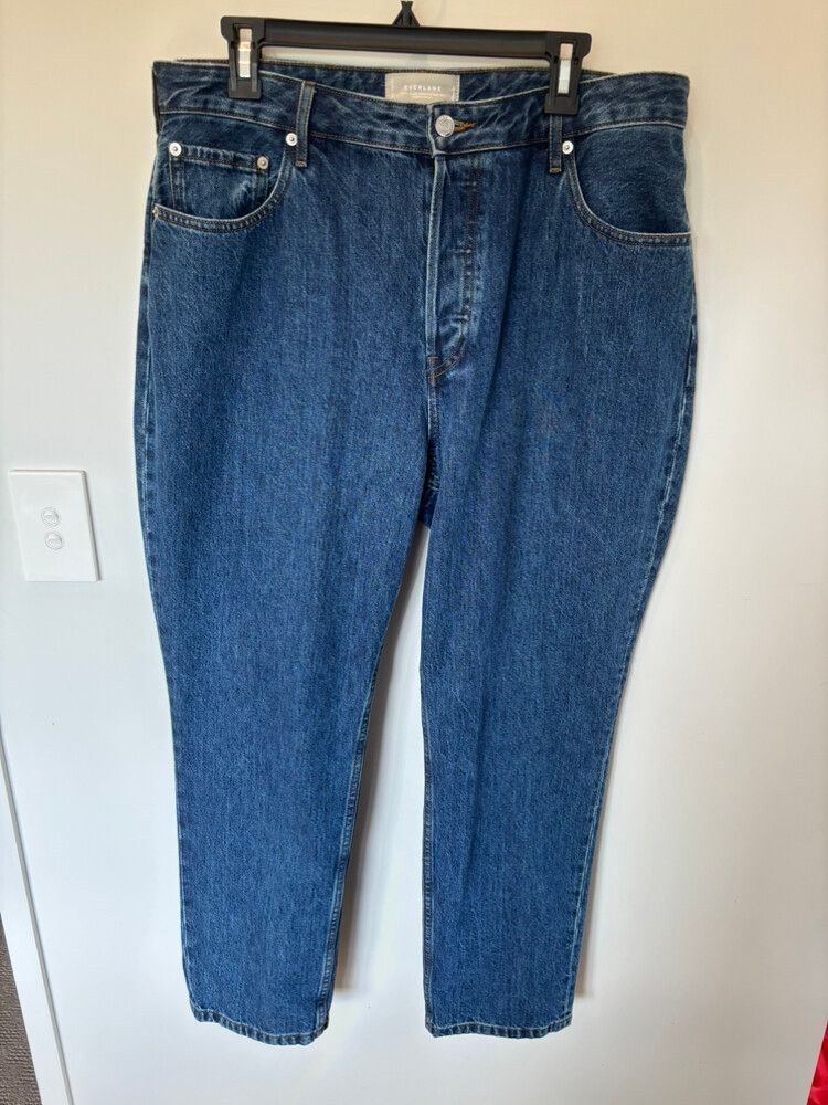Everlane Blue the curvy 90s cheeky straight Jean