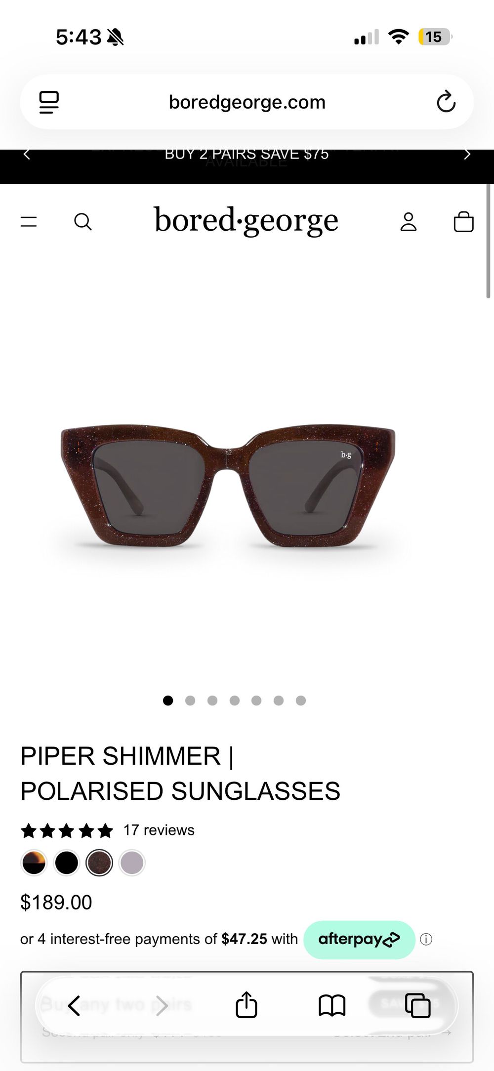 Bored George Piper Shimmer Sunglasses