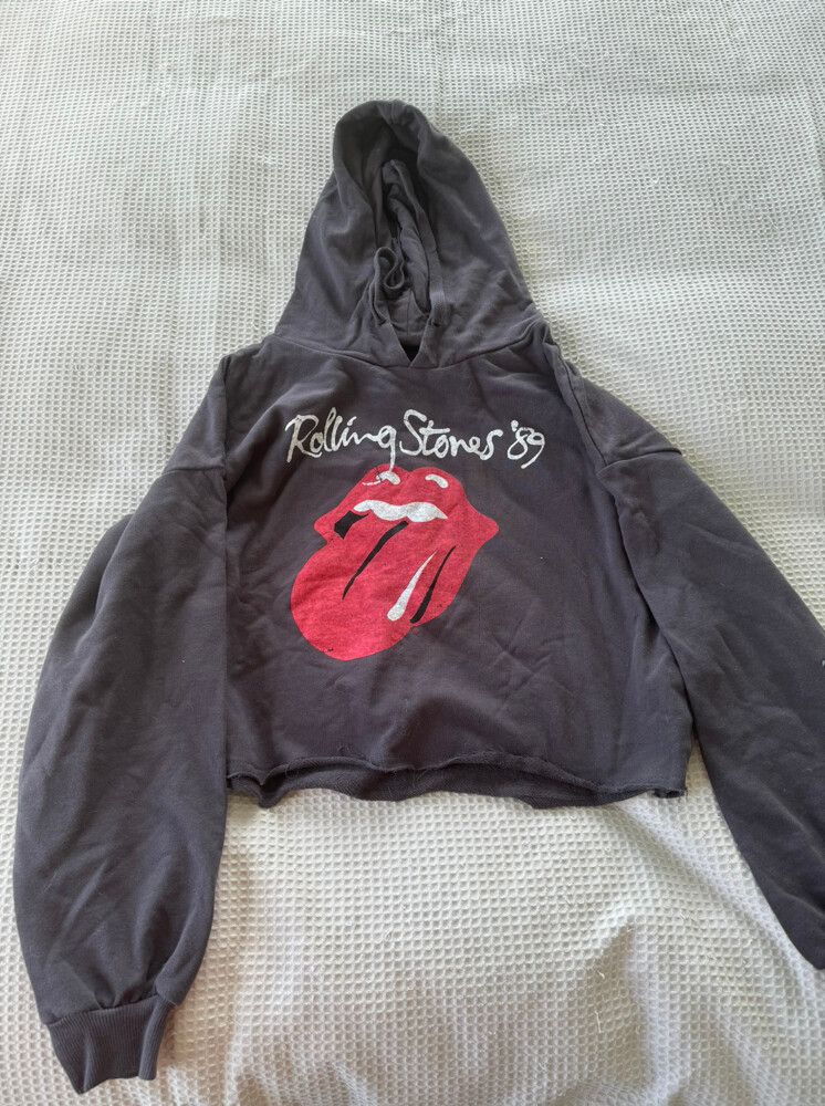 Crop Rolling Stones Hoodie