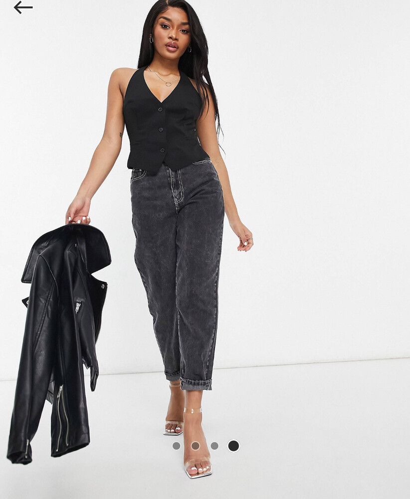 asos black vest top