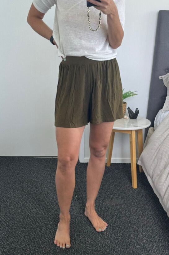 Khaki Green Shorts,