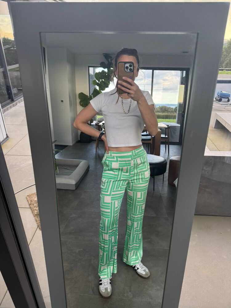 Green Patterned Pants