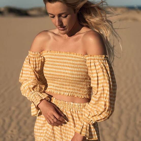 Worn Once Yellow Gingham Top