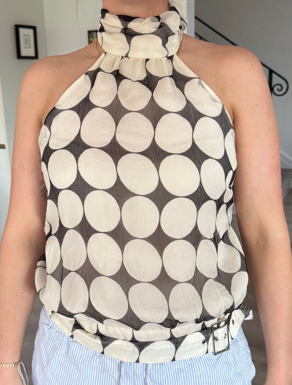 Silk halter neck top