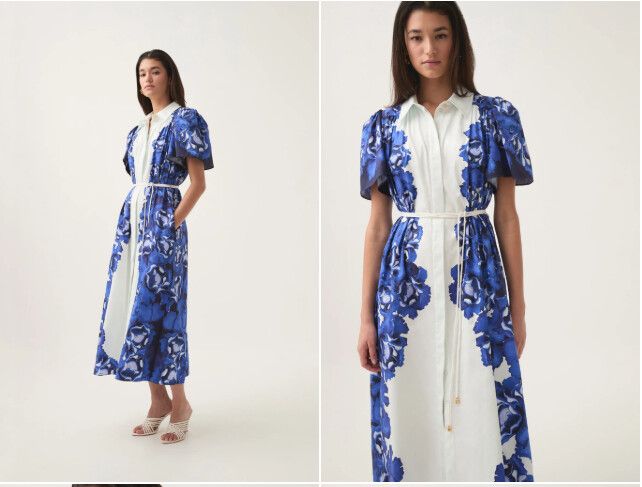 knee length dresses for ladies Alma Midi Dress-MIST BLUE / 4