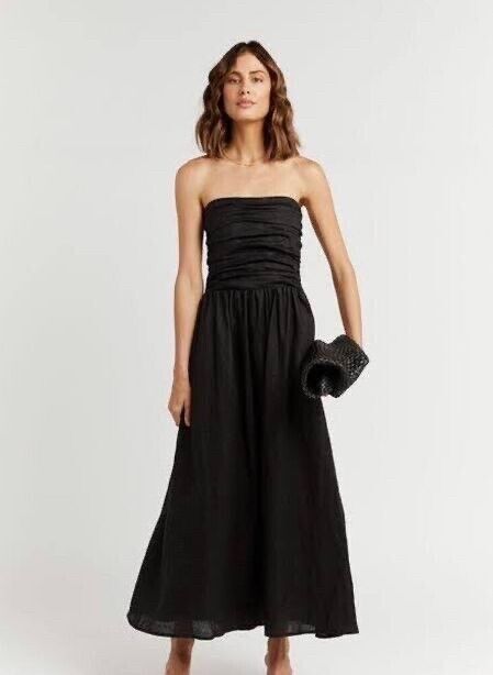 Bonnie Black Linen Dress
