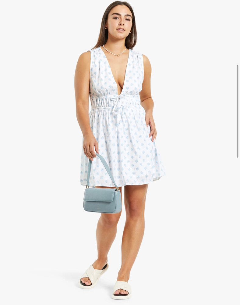 ganni printed georgette mini dress GANNI floral print smocked plisse georgette mini dress size 4
