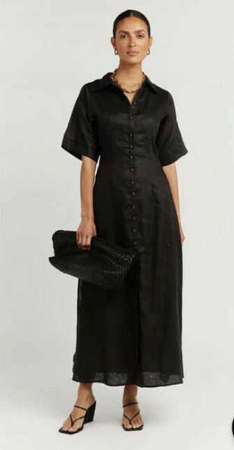 DISSH - DISSH Darby Black Linen Dress on Designer Wardrobe DISSH - DISSH Darby Black Linen Dress on Designer Wardrobe