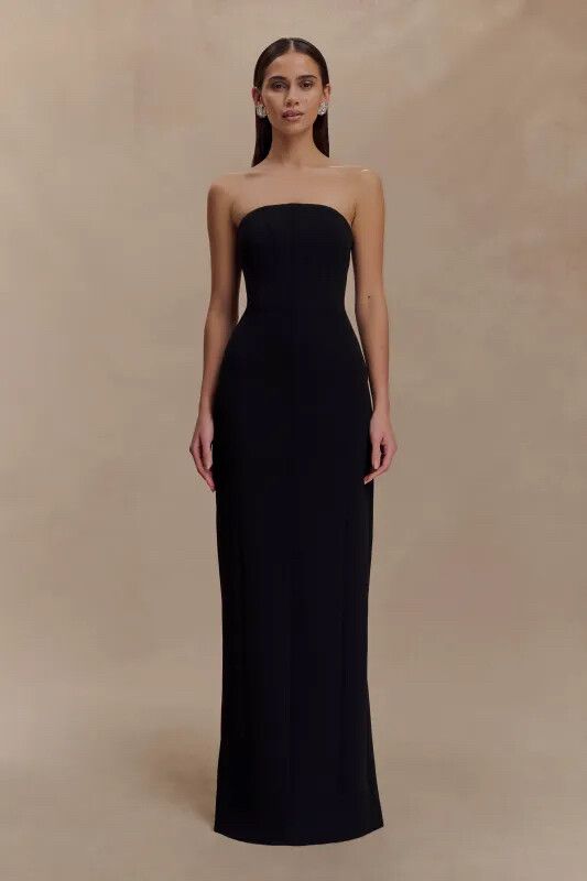Meshki Black Strapless Maxi Dress