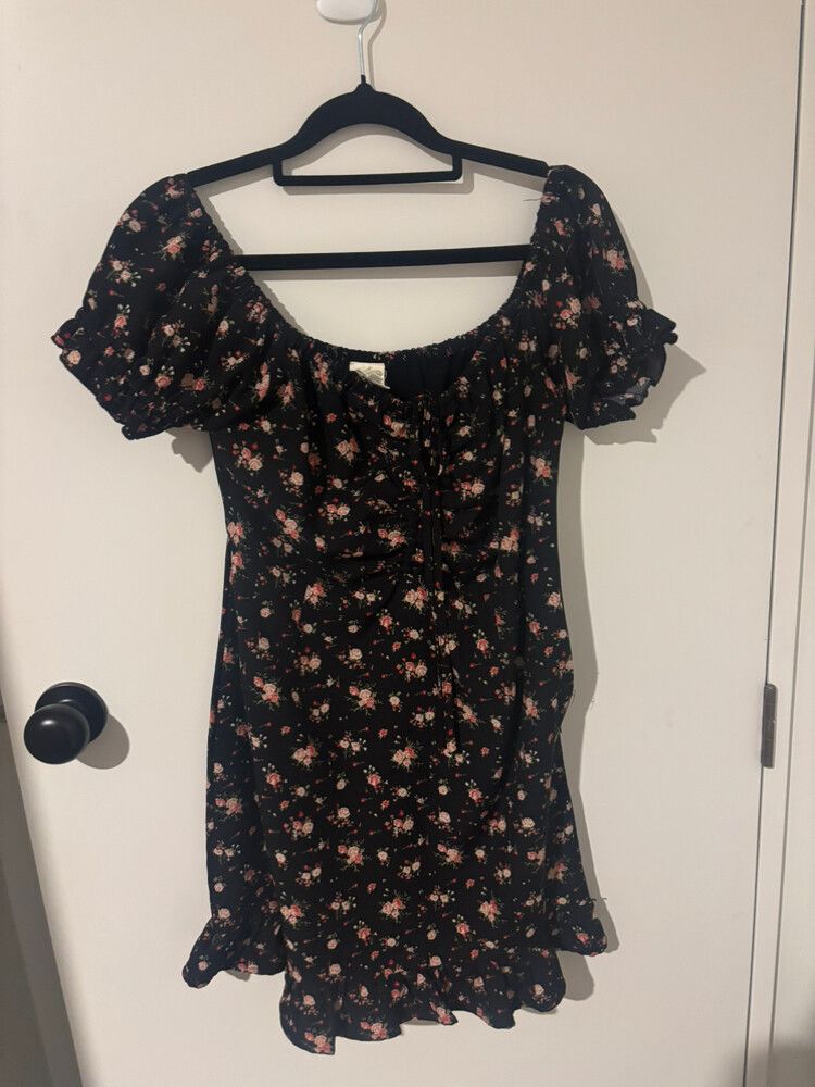 Black Floral General Pants Dress