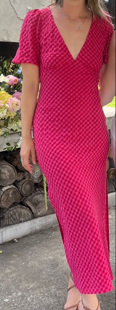 Among The Brave Pink Check Dress