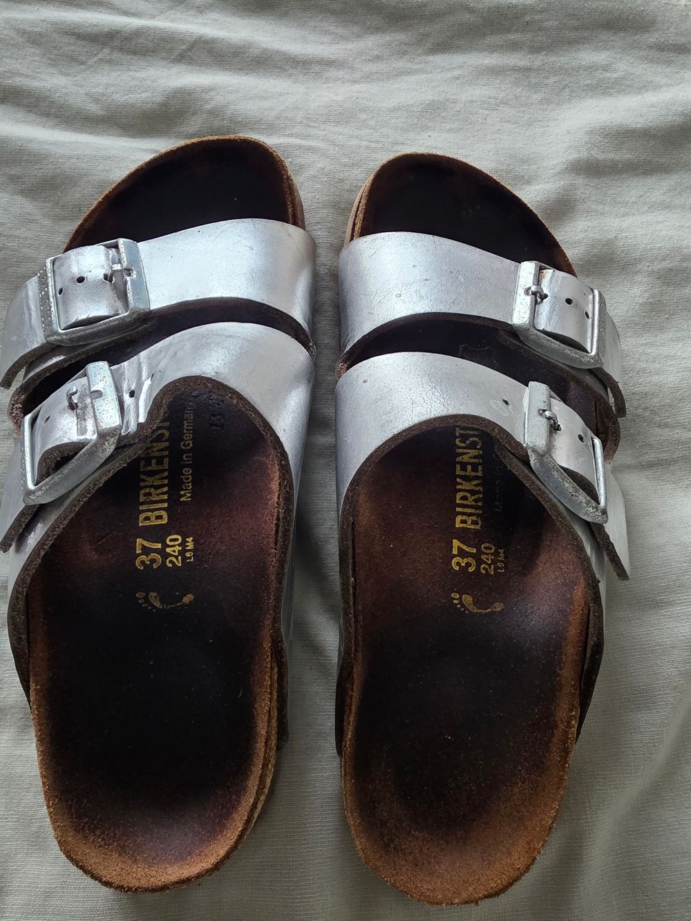 Birkenstock Silver Arizona Sandals