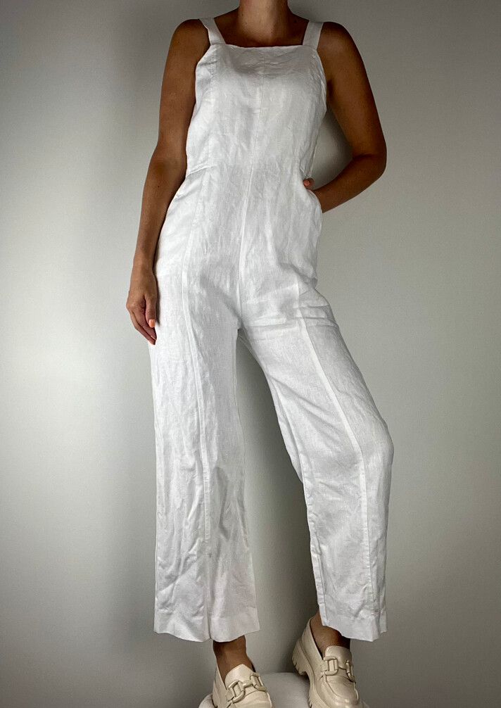 Hej Hej White Linen Jumpsuit