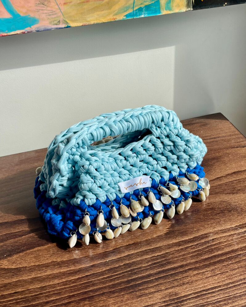 Handmade Crochet Seashell Clutch