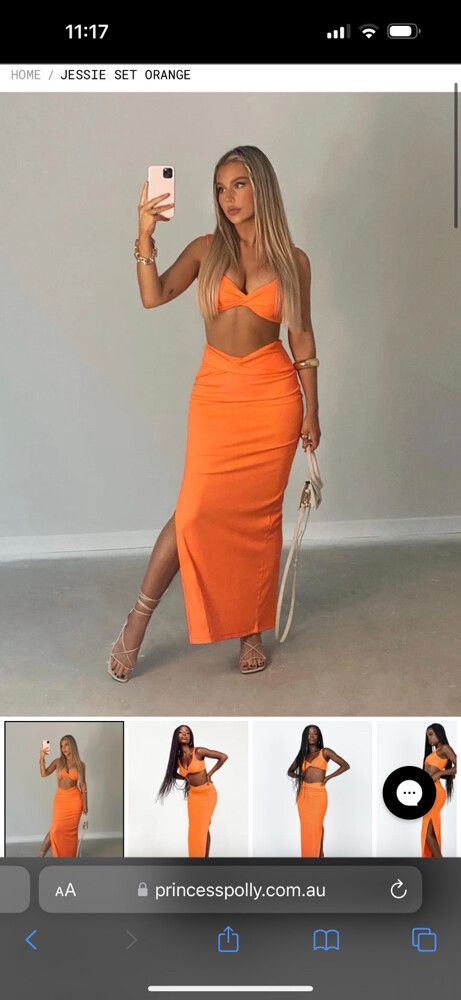 Princess Polly - Jessie set orange on Designer Wardrobe
