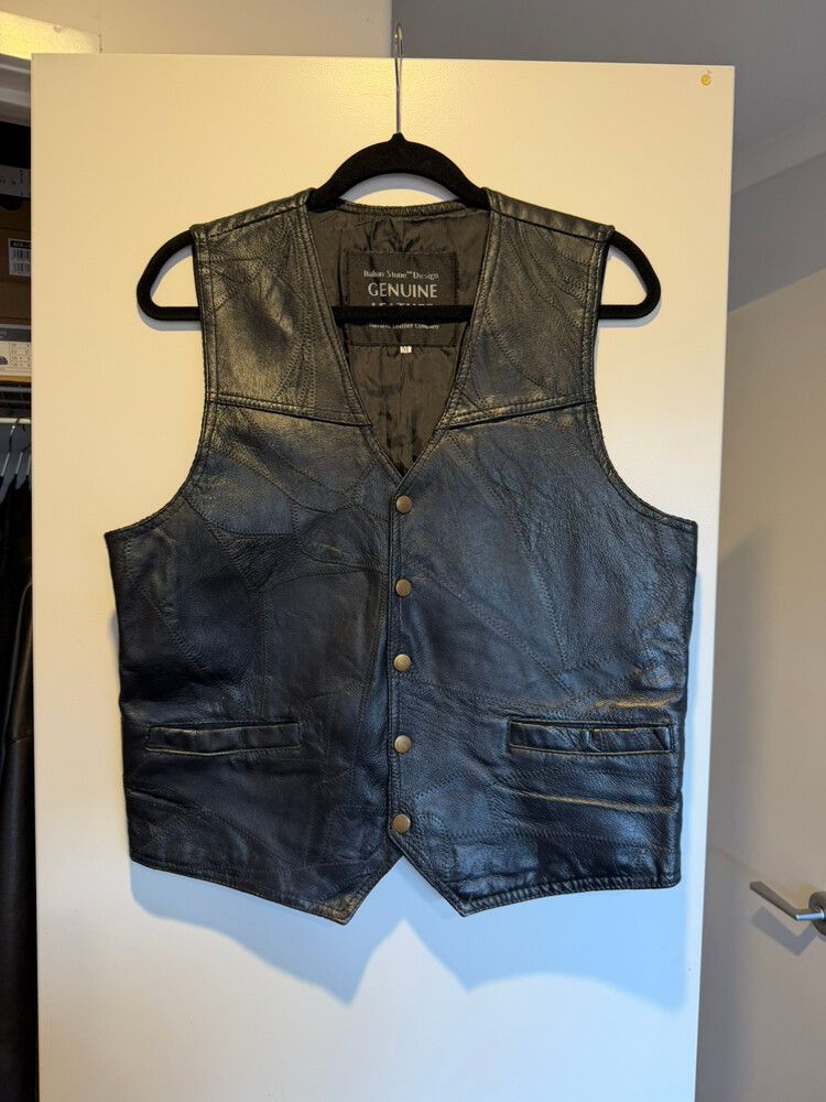 Genuine Leather Black Vest