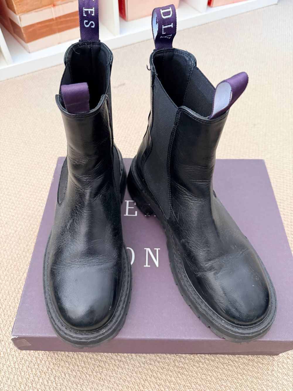 Deadly Ponies Black Leather Chelsea Boots