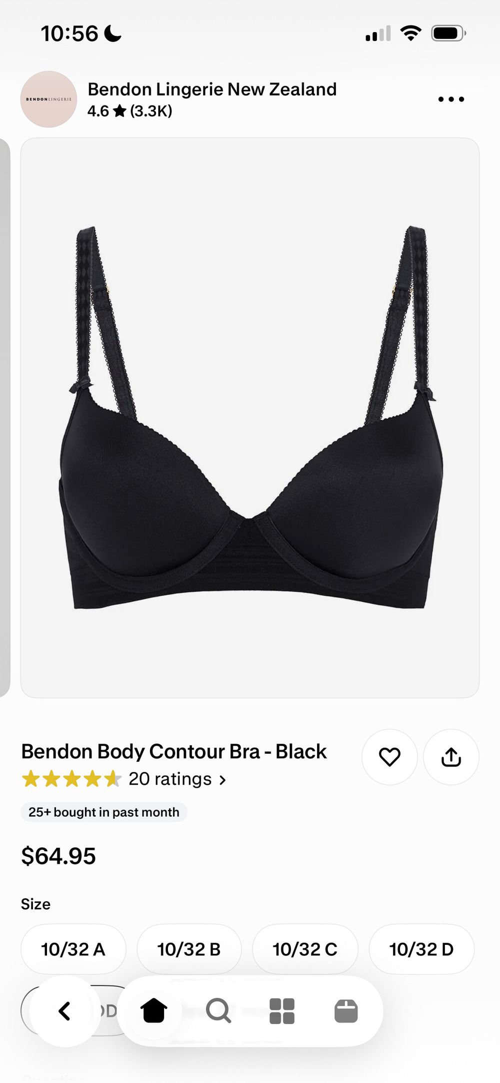 Bendon body contour bra 12DD