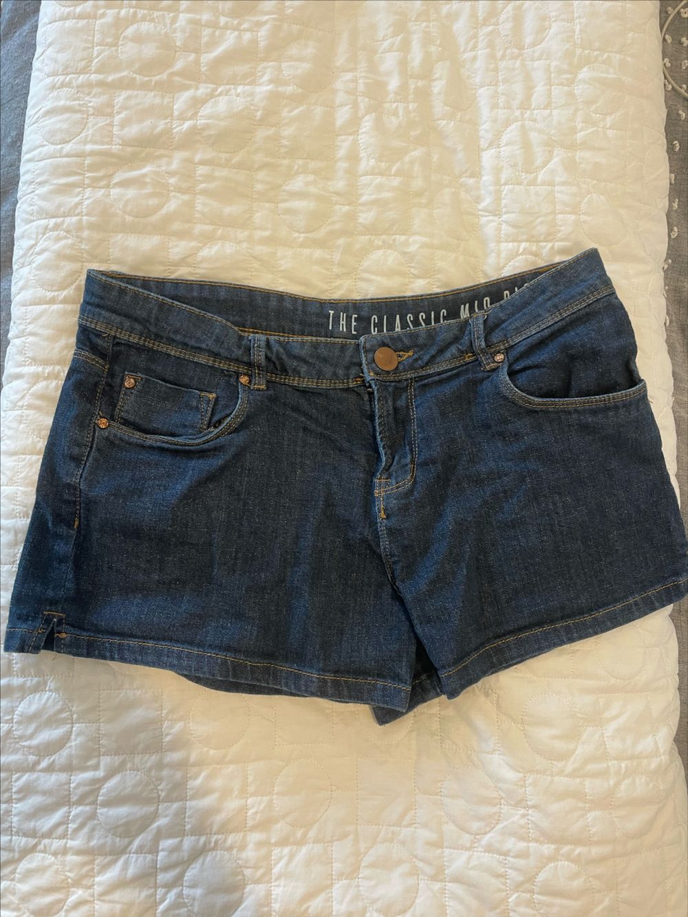 The Classic Mid Rise Blue Denim Shorts