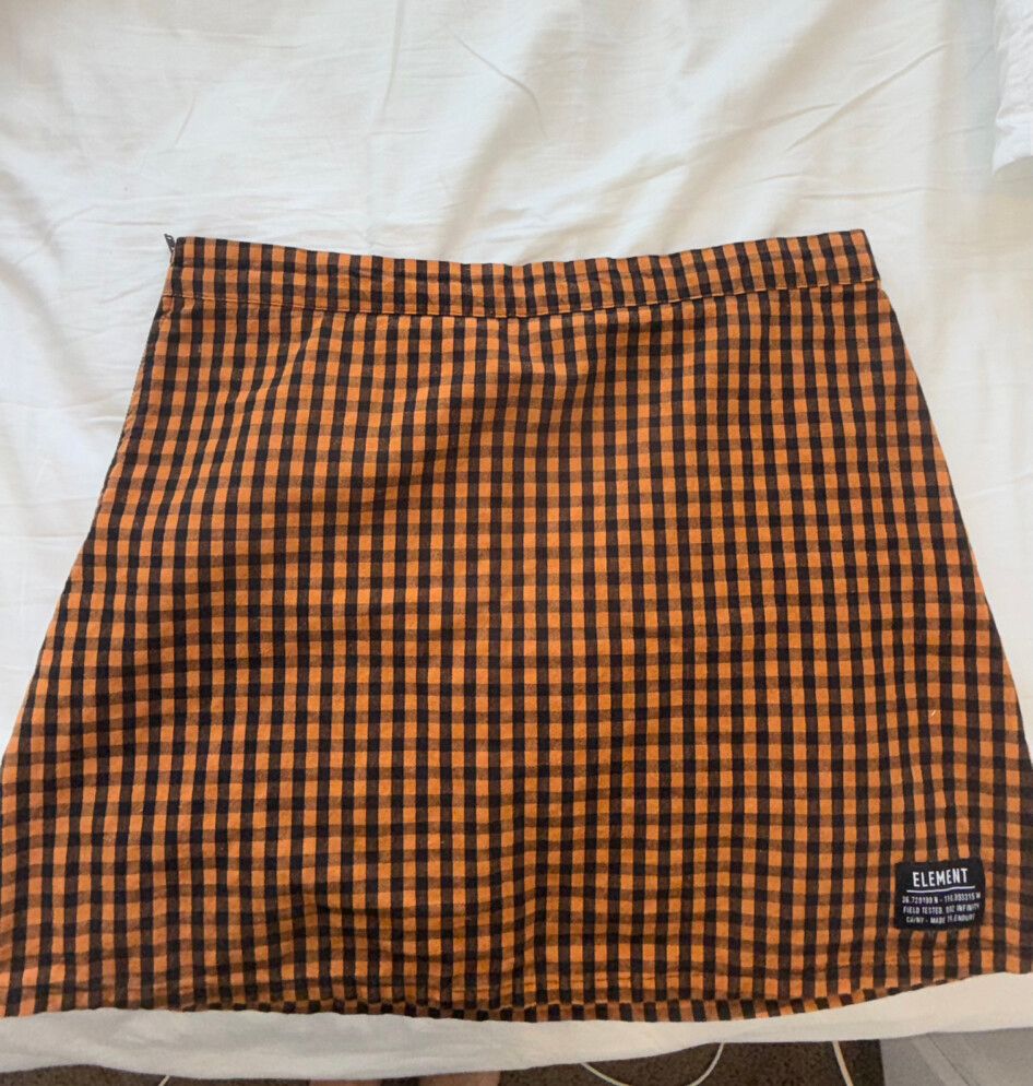 Element orange Black Check Skirt